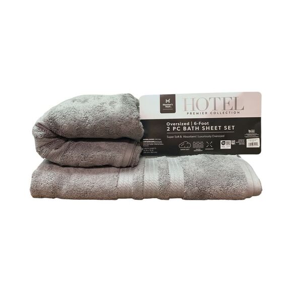 Zinc - Member's Mark Hotel Premier Collection Oversized 6-Foot 2-Piece Bath Shee - Picture 1 of 2